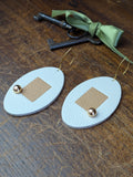 Mod Oval Minimalist Leather Statement Earrings