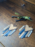 Azure Dawn Sculpted Triangle Earrings