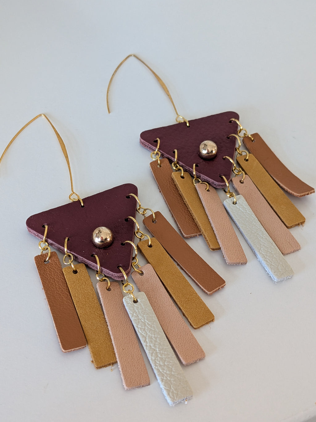 Berry & Earth Tribal Fringe Earrings