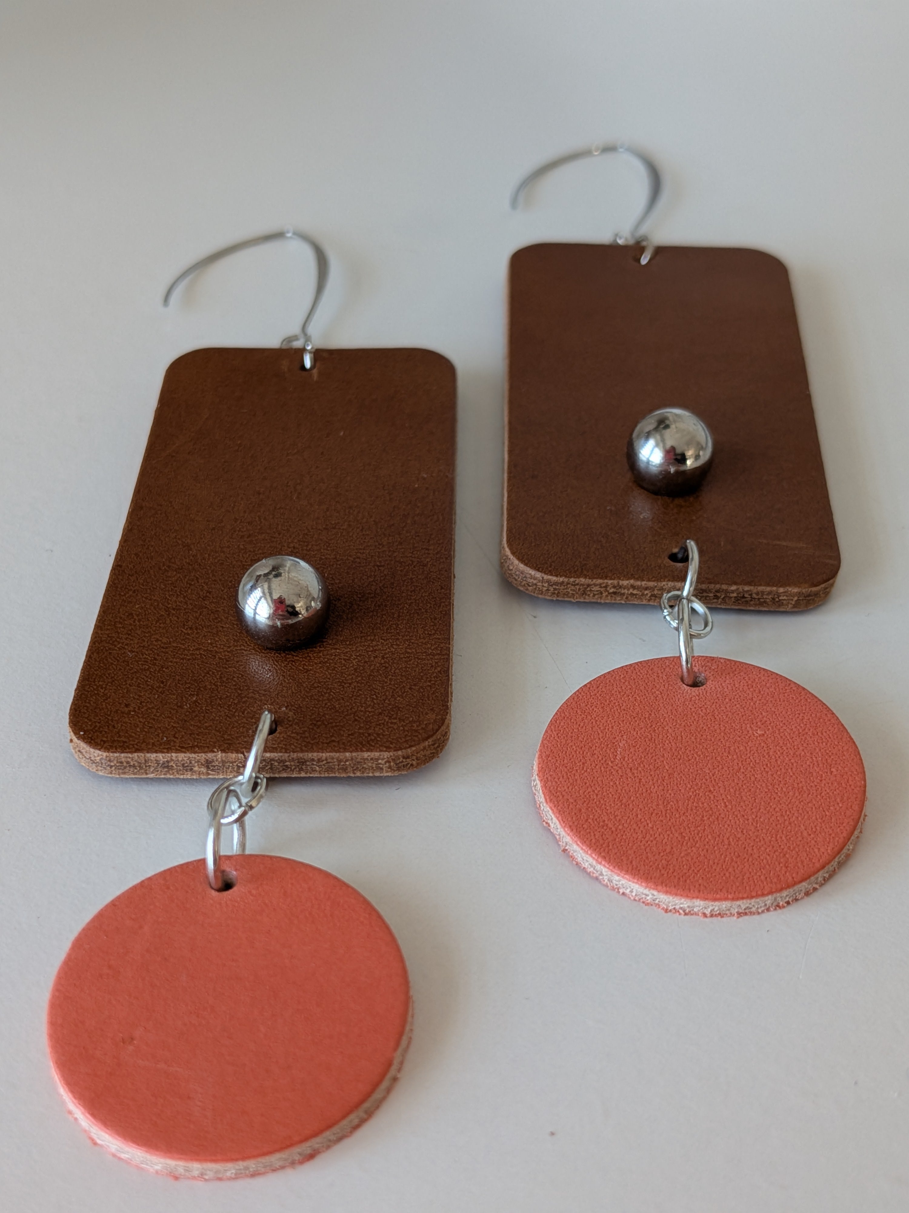 Peach & Earth Geometric Drop Earrings