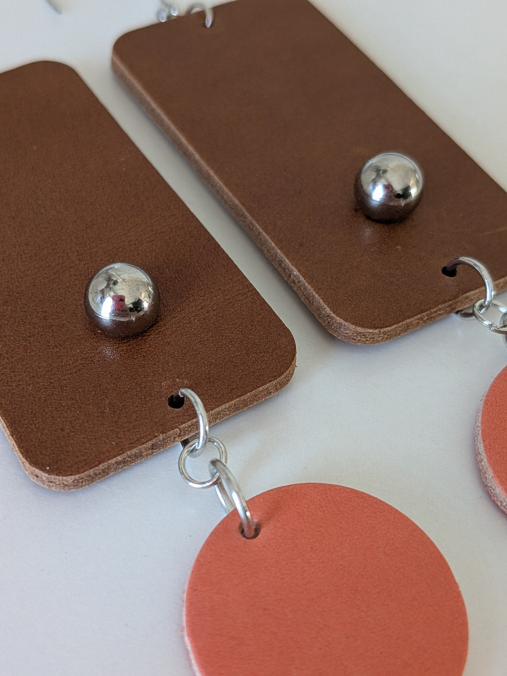 Peach & Earth Geometric Drop Earrings