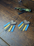 Azure & Sunshine– Geometric Layered Leather with Silver Accents