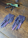 Deep Plum Geometric Cascade Earrings