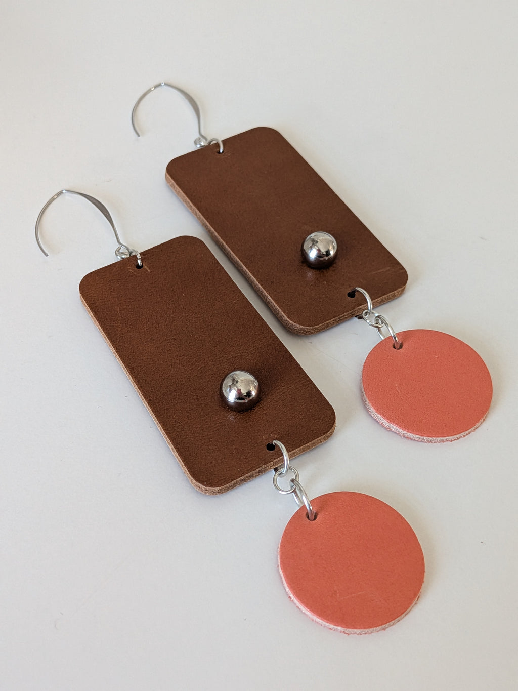 Peach & Earth Geometric Drop Earrings