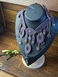 MYSTIC FLOW | Reversible Leather Statement Necklace (Aubergine & Black)