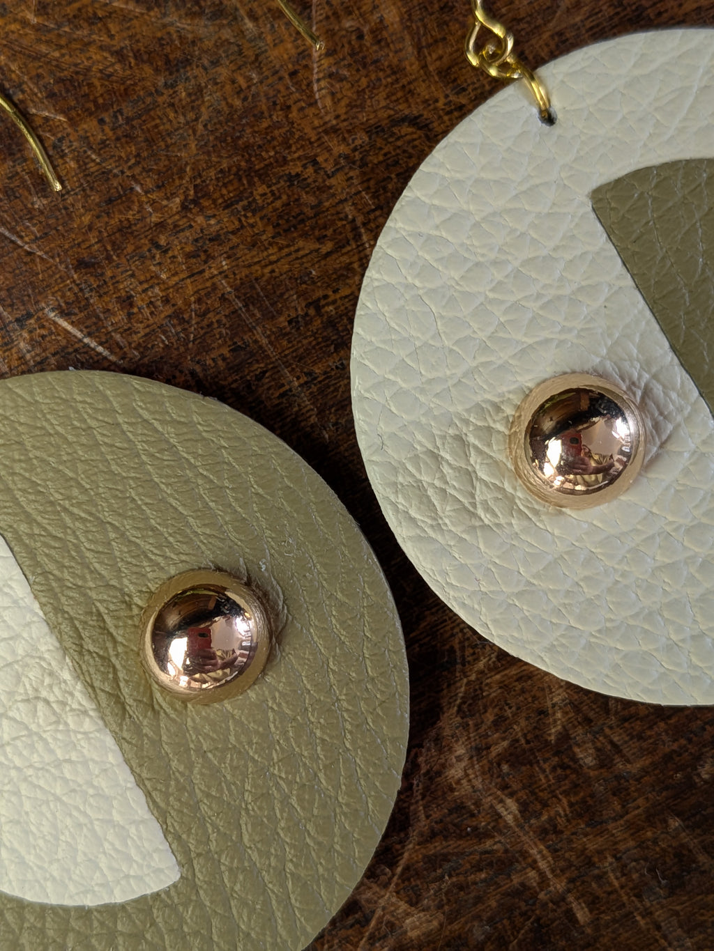Olive & Cream Lunar Halo Earrings