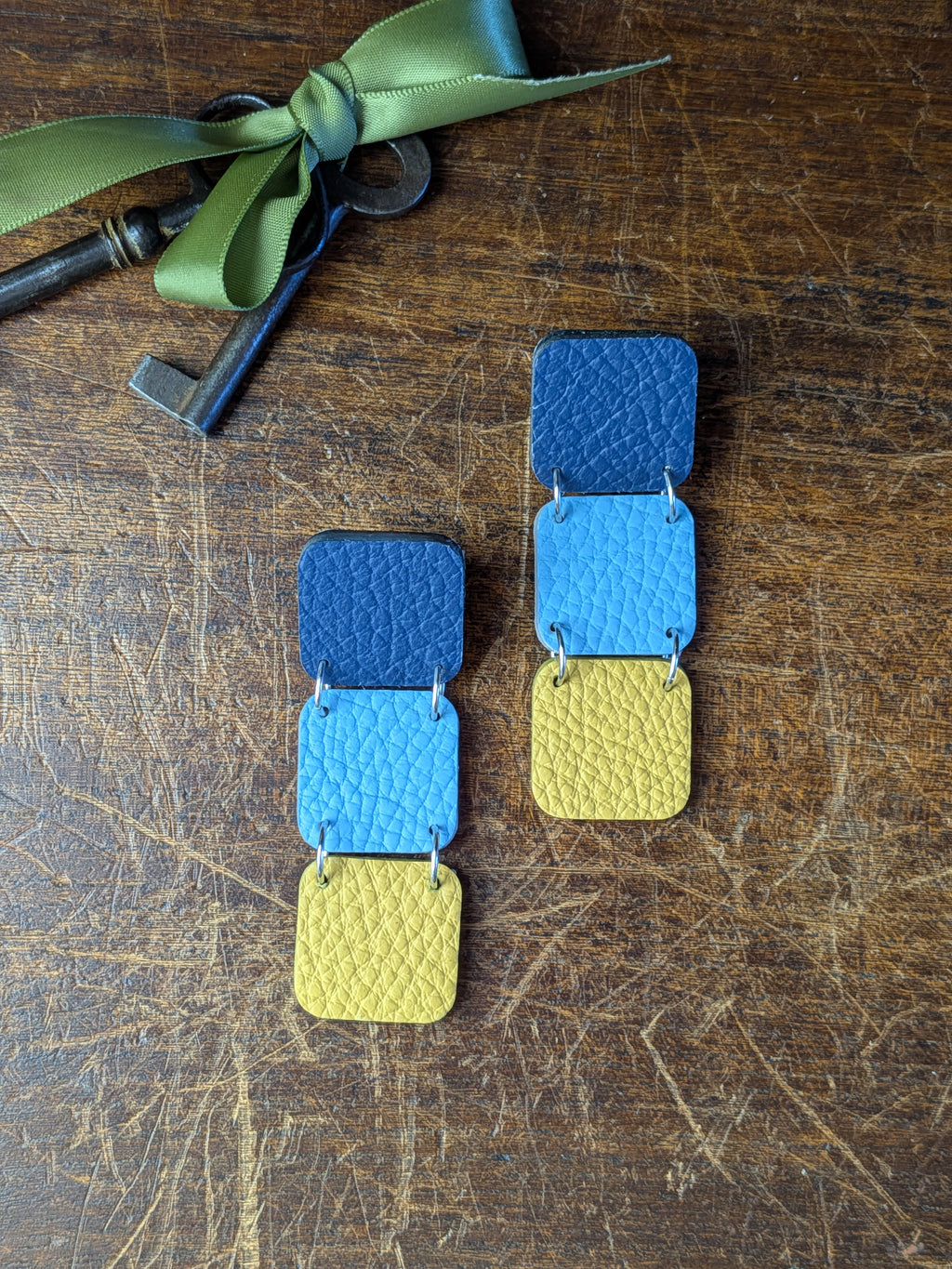 Midnight Sun Geometric Stud Earrings