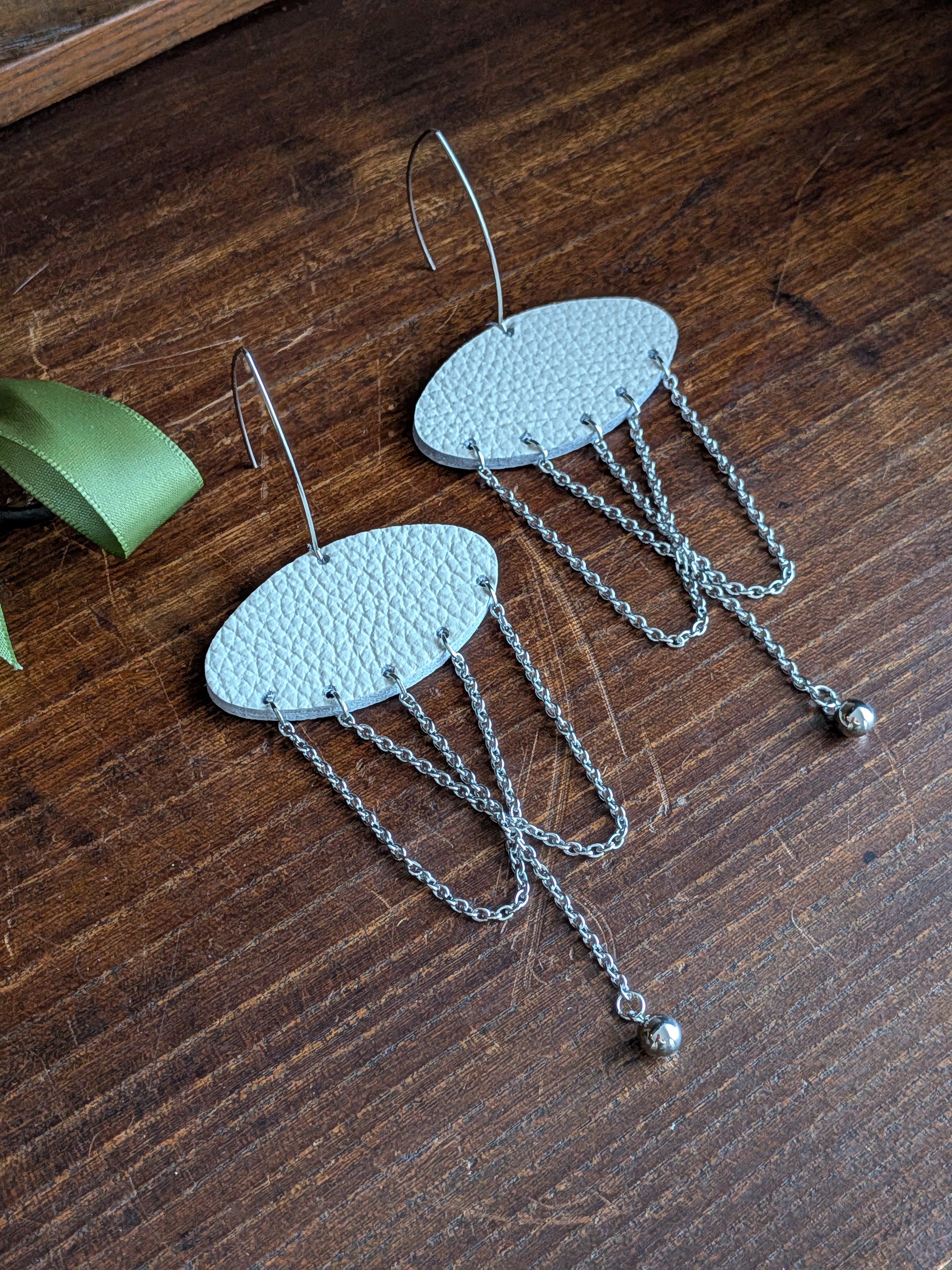 Ivory Nimbus Kinetic Chain Earrings