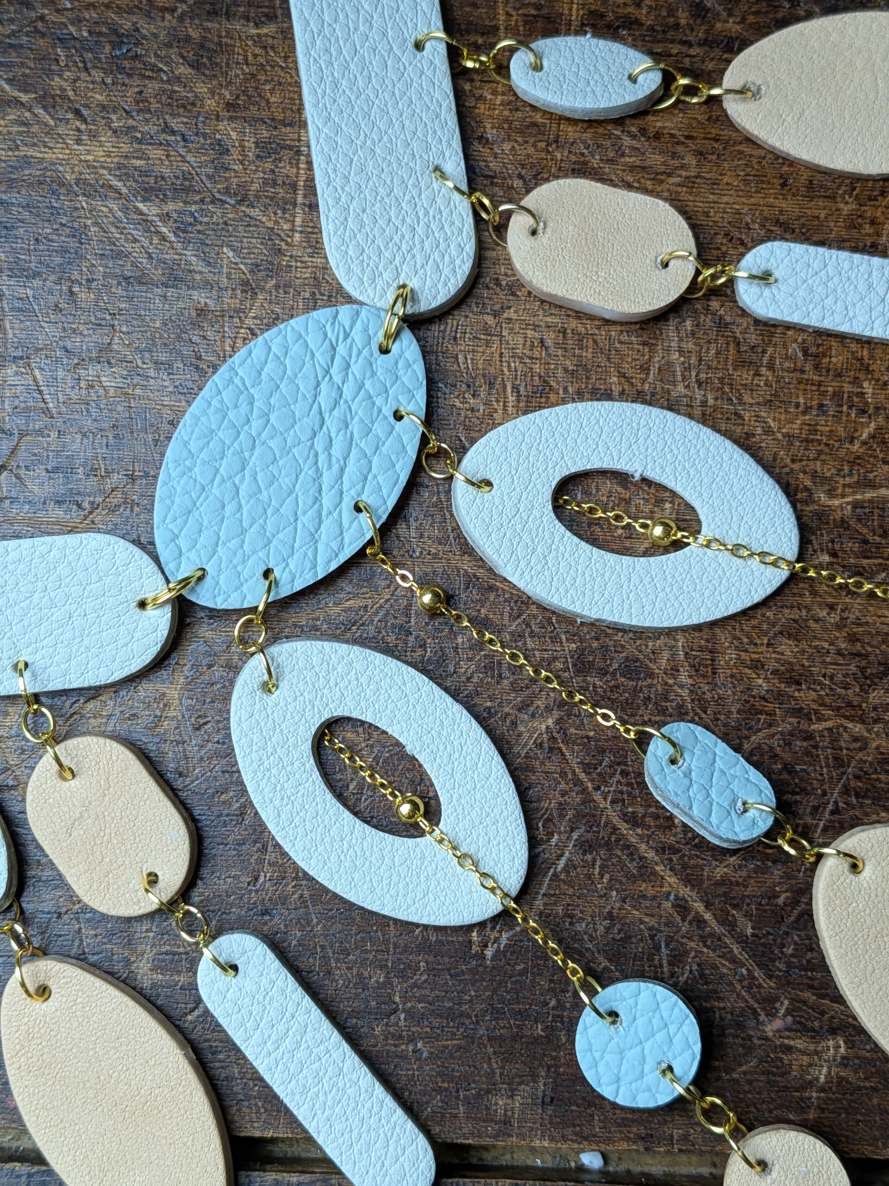 SERENE RHYTHM | Pastel Leather Statement Necklace