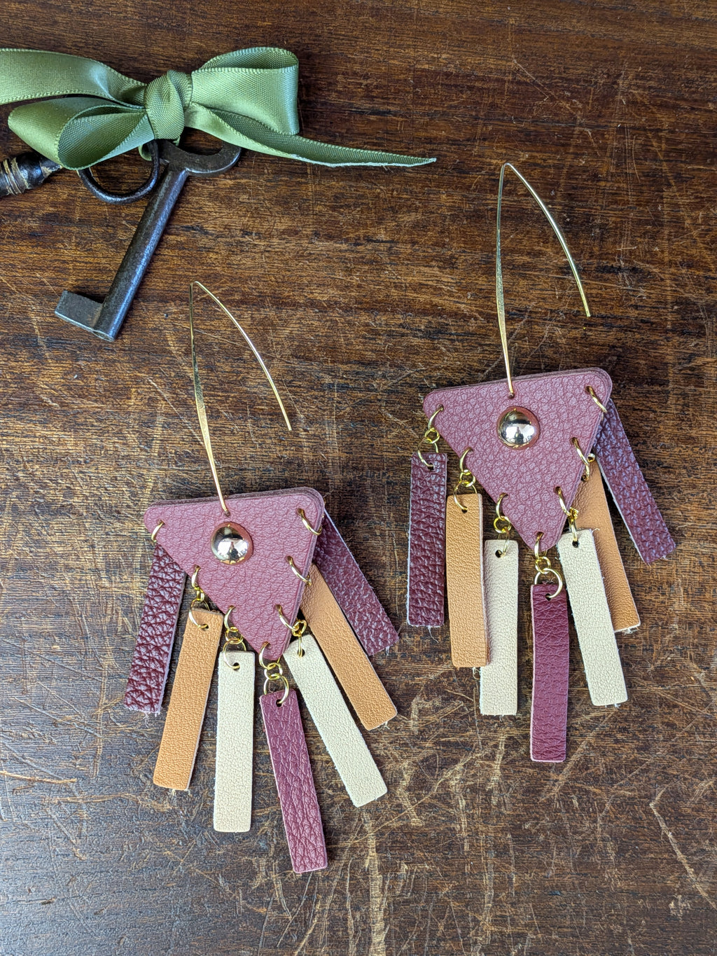 Earthy Avant-Garde Geometric Earrings