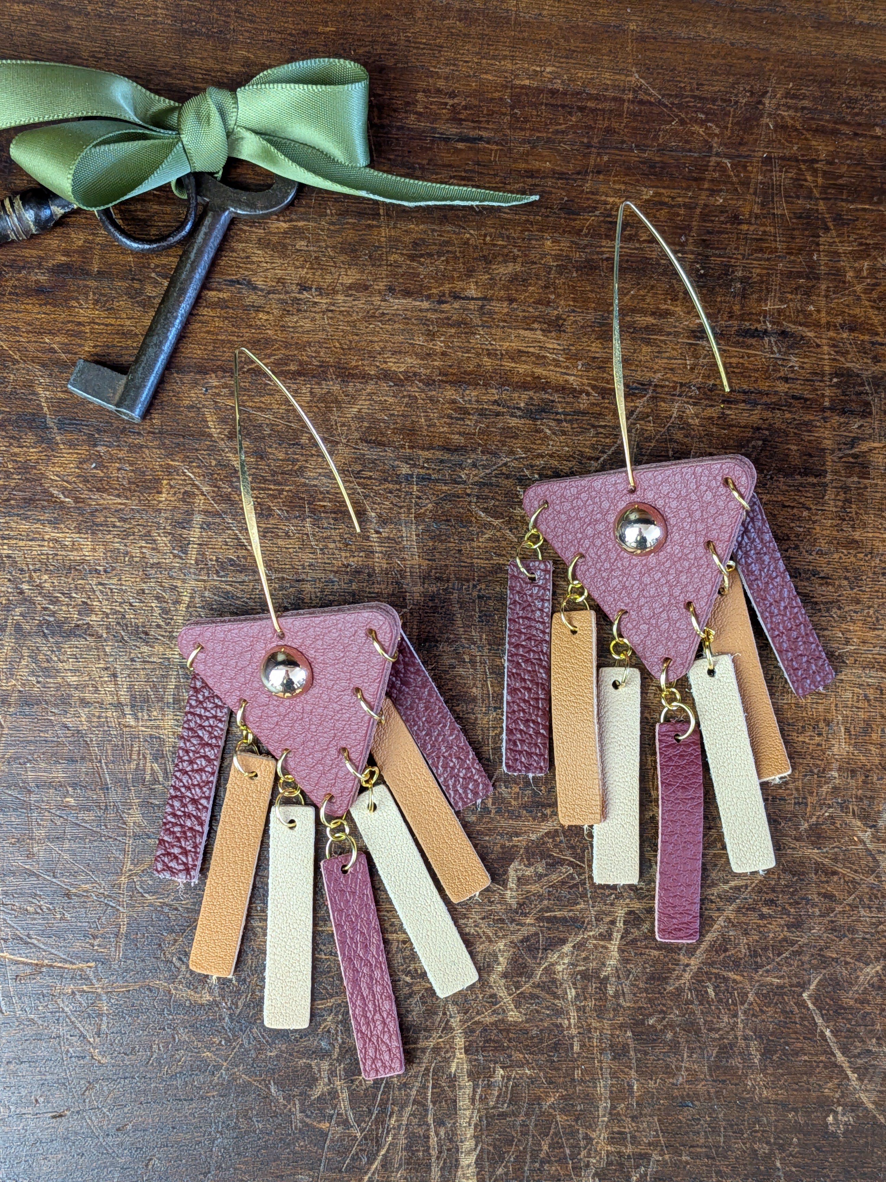 Earthy Avant-Garde Geometric Earrings